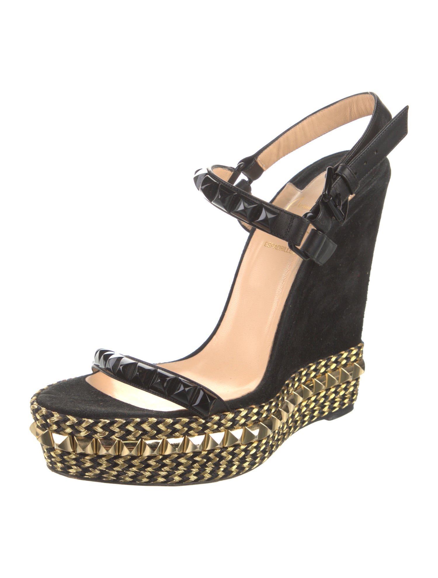 Christian Louboutin Suede Studded Accents Espadrilles