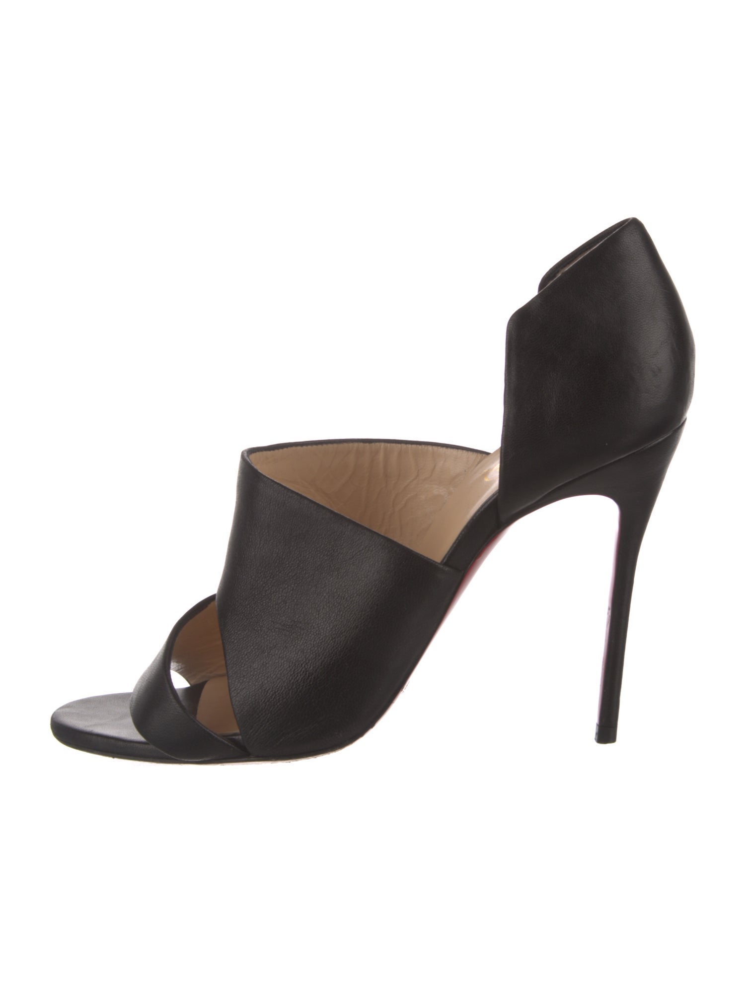 Christian Louboutin Leather Cutout Accent Slingback Sandals