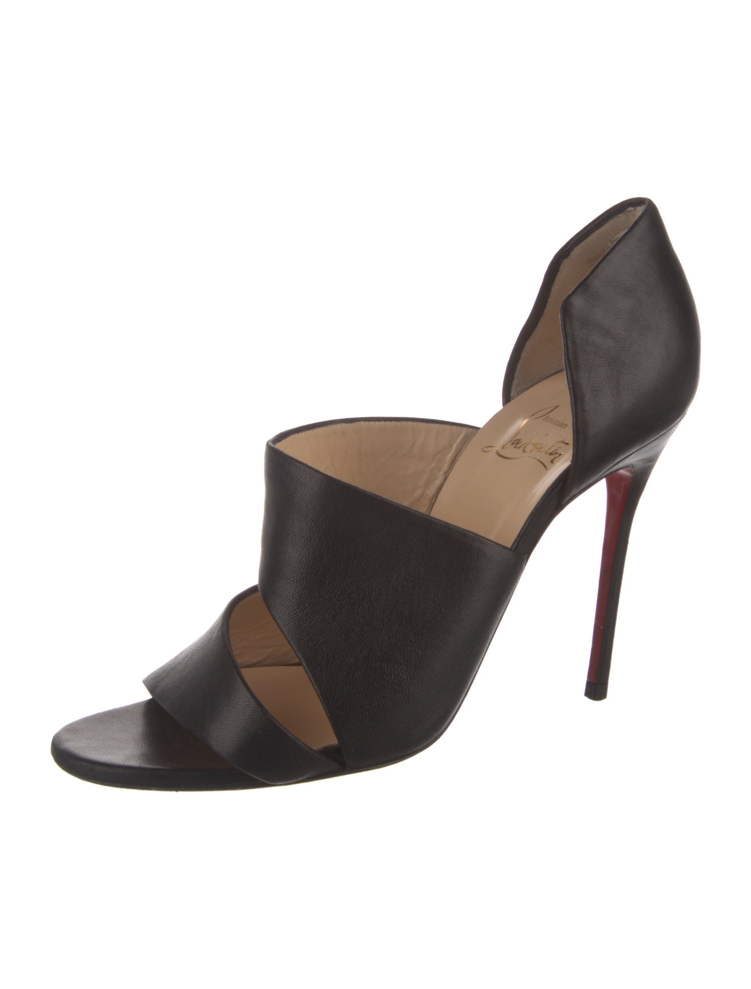 Christian Louboutin Leather Cutout Accent Slingback Sandals