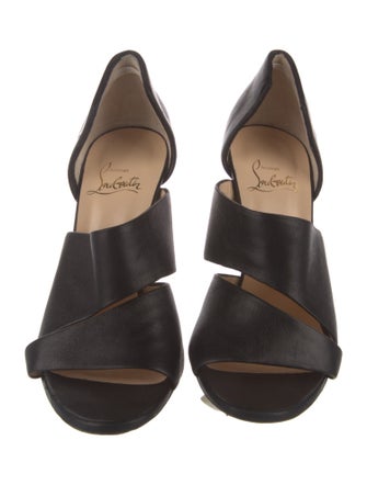 Christian Louboutin Leather Cutout Accent Slingback Sandals