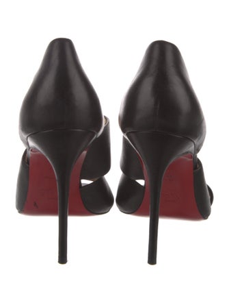 Christian Louboutin Leather Cutout Accent Slingback Sandals