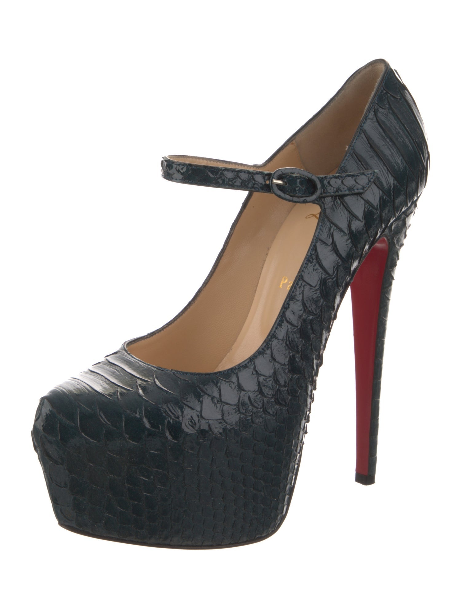 Christian Louboutin Python Animal Print Pumps