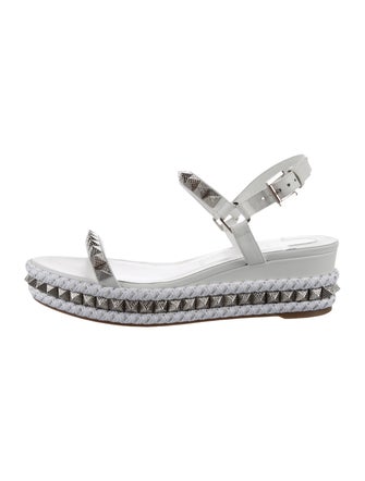 Christian Louboutin Leather Studded Accents Espadrilles