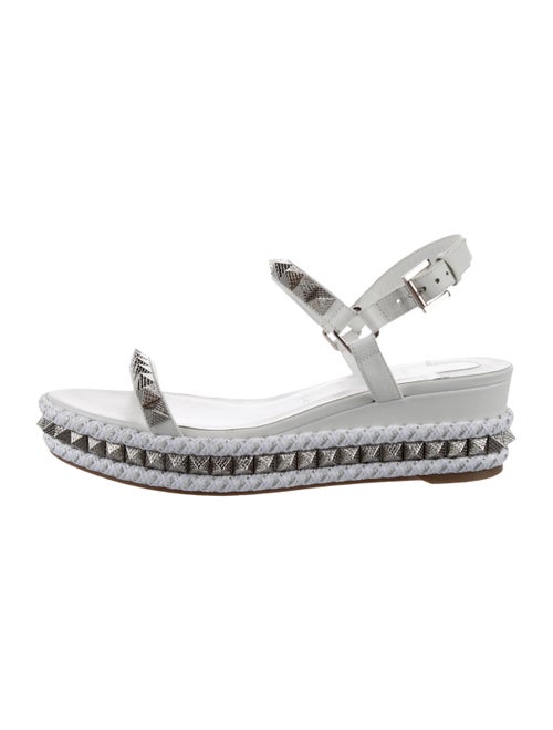 Christian Louboutin Leather Studded Accents Espadrilles