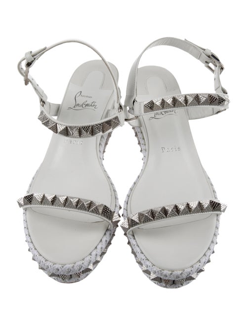 Christian Louboutin Leather Studded Accents Espadrilles