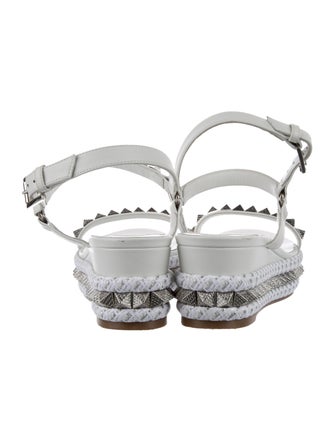 Christian Louboutin Leather Studded Accents Espadrilles