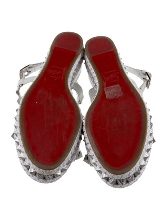 Christian Louboutin Leather Studded Accents Espadrilles