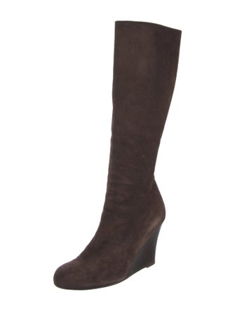 Christian Louboutin Suede Leather Trim Embellishment Boots