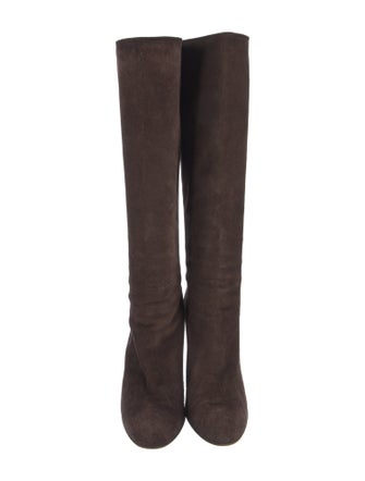 Christian Louboutin Suede Leather Trim Embellishment Boots