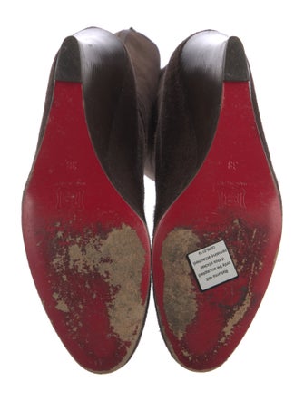 Christian Louboutin Suede Leather Trim Embellishment Boots