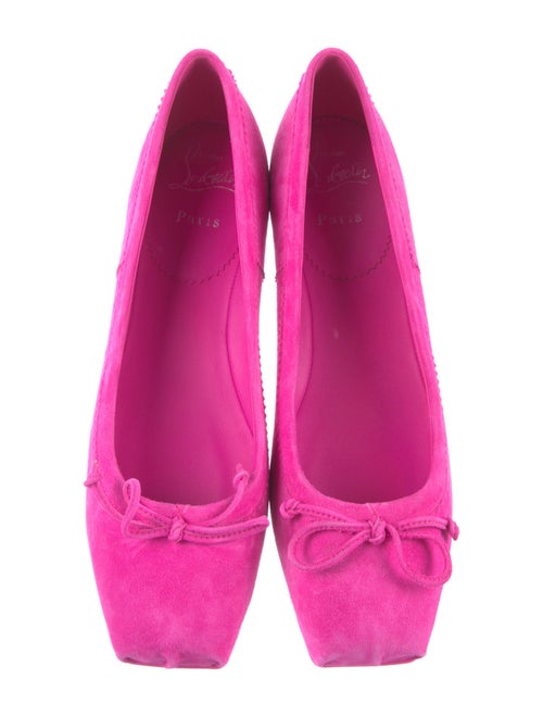 Christian Louboutin Suede Bow Accents Ballet Flats
