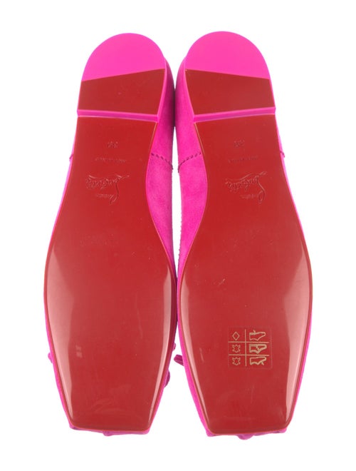Christian Louboutin Suede Bow Accents Ballet Flats