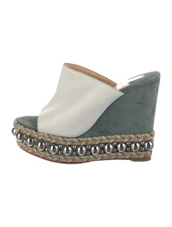 Christian Louboutin Leather Studded Accents Espadrilles
