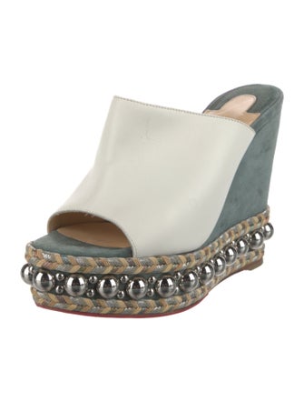 Christian Louboutin Leather Studded Accents Espadrilles
