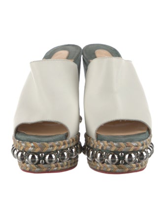 Christian Louboutin Leather Studded Accents Espadrilles
