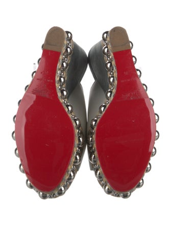 Christian Louboutin Leather Studded Accents Espadrilles