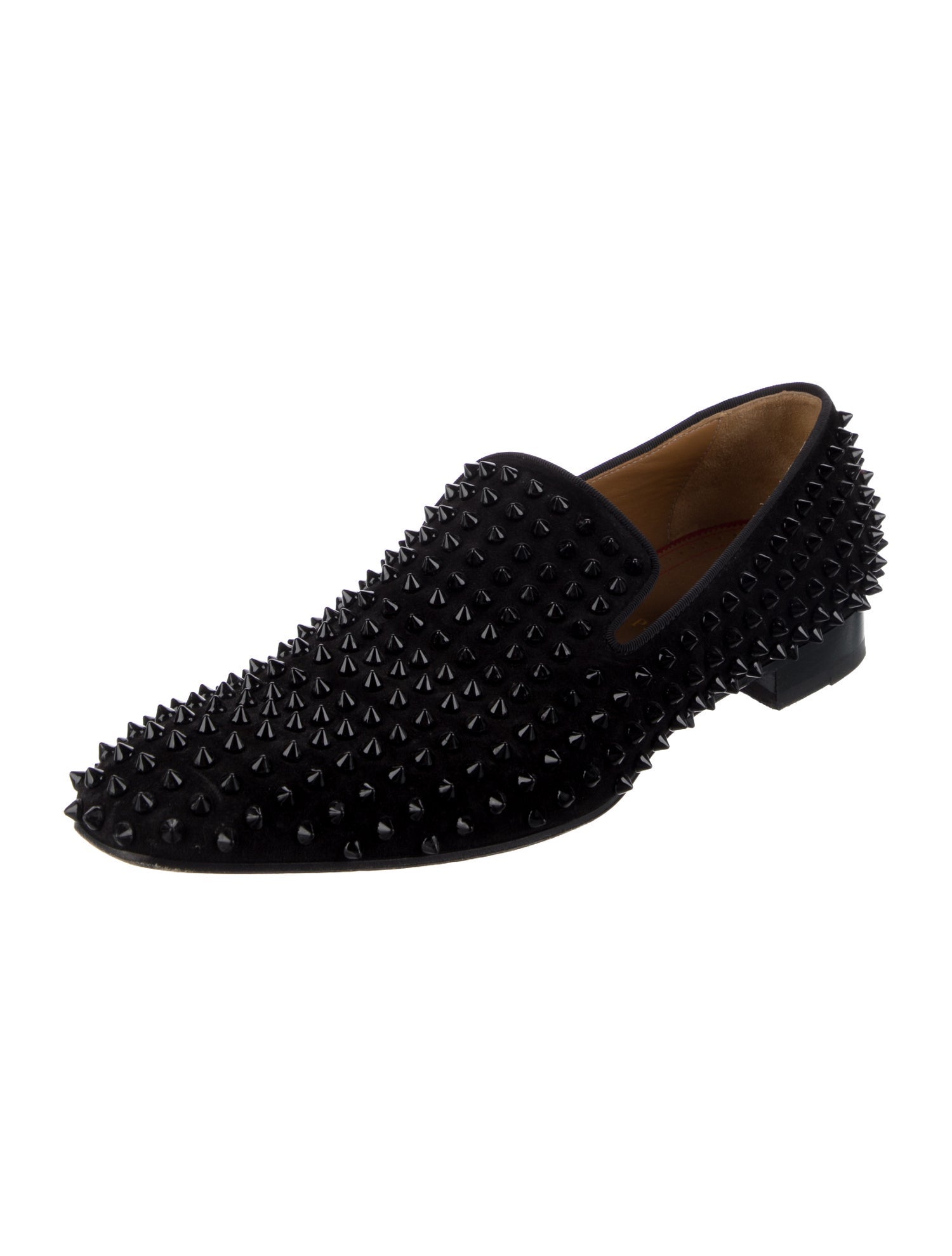 Christian Louboutin Spike Accents Suede Loafers