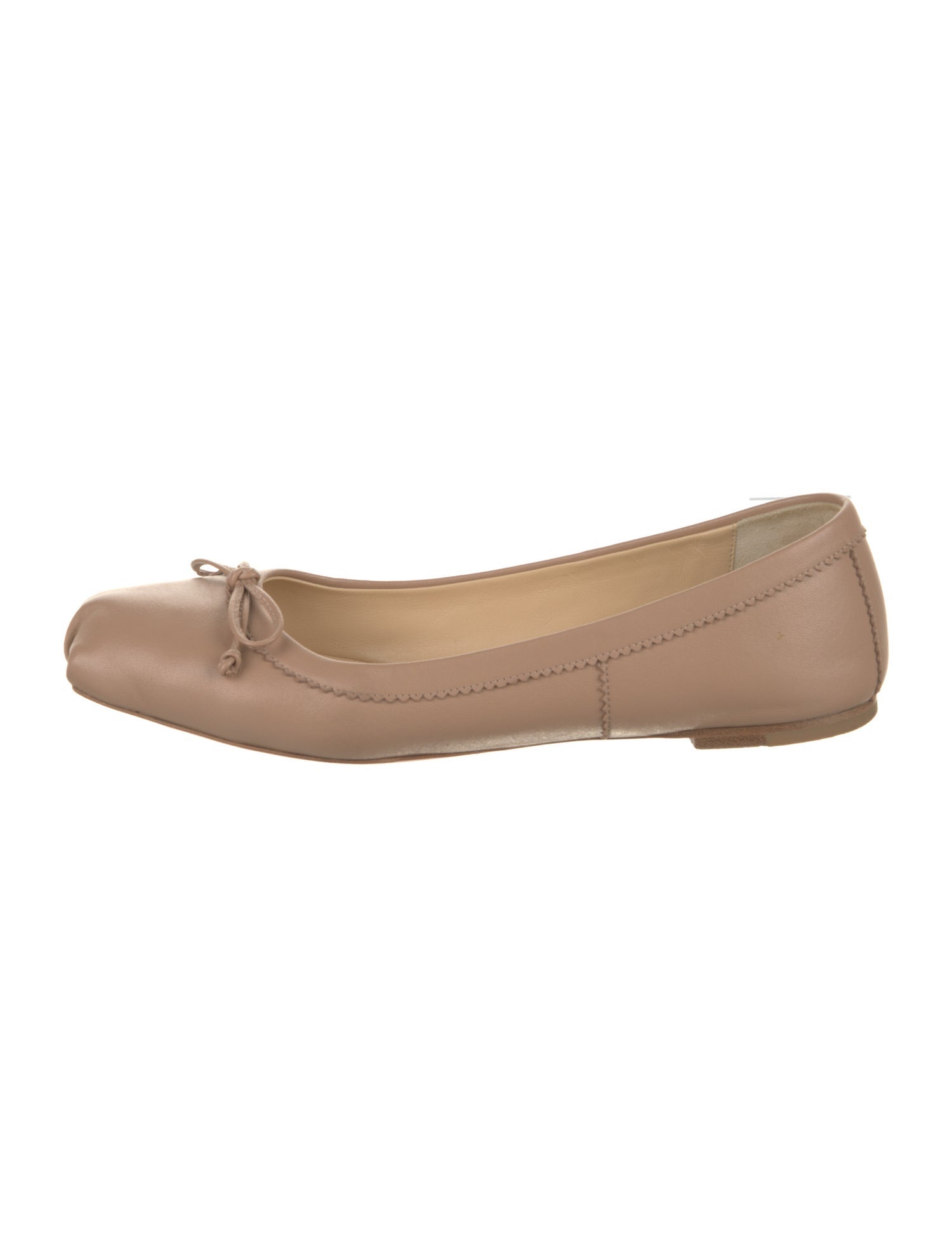 Christian Louboutin Leather Bow Accents Ballet Flats