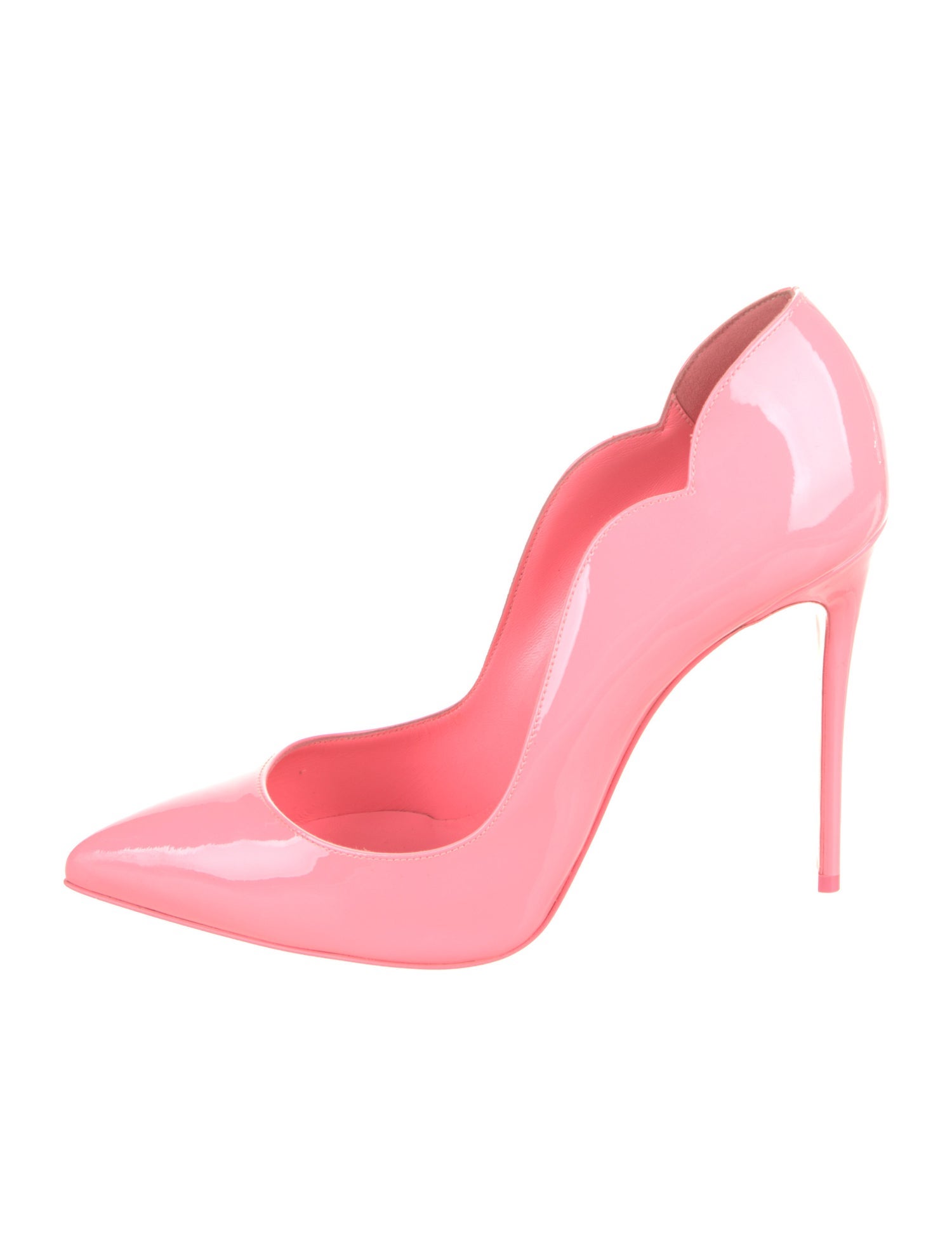 Christian Louboutin Patent Leather Scalloped Accent Pumps