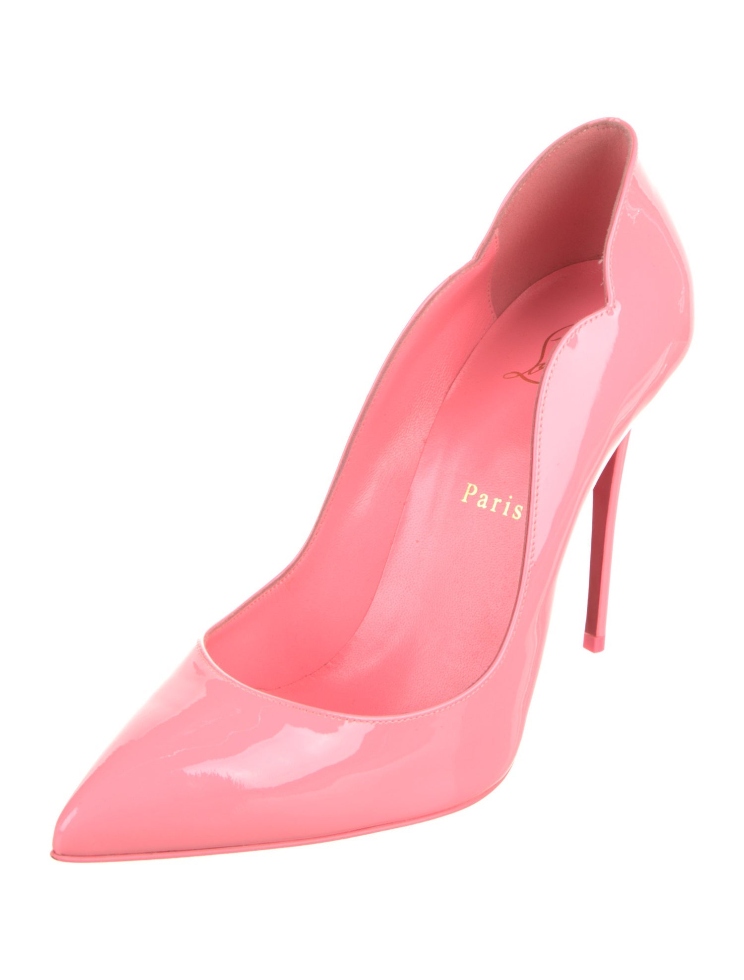 Christian Louboutin Patent Leather Scalloped Accent Pumps