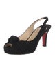 Christian Louboutin Suede Pleated Accents Slingback Sandals