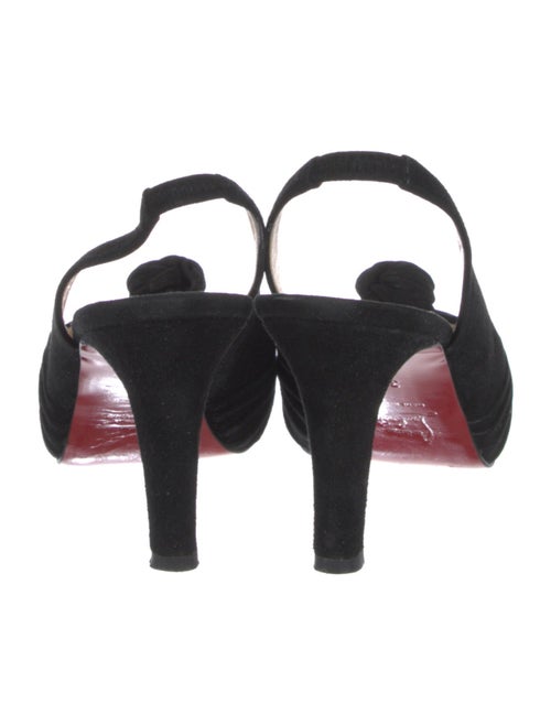 Christian Louboutin Suede Pleated Accents Slingback Sandals