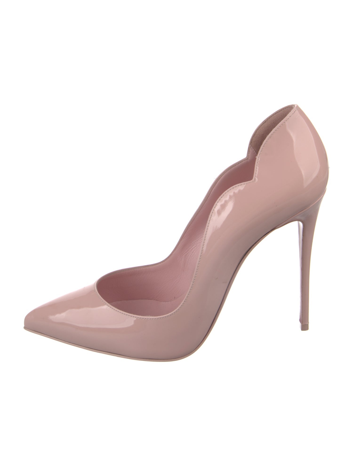 Christian Louboutin Patent Leather Scalloped Accent Pumps