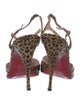 Christian Louboutin Patent Leather Animal Print T-Strap Pumps