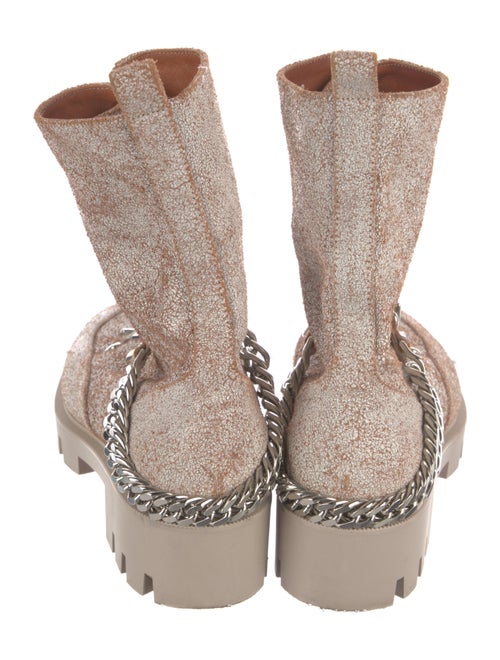 Christian Louboutin Leather Chain-Link Accents Combat Boots