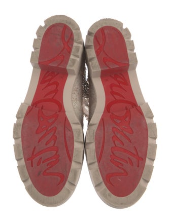 Christian Louboutin Leather Chain-Link Accents Combat Boots