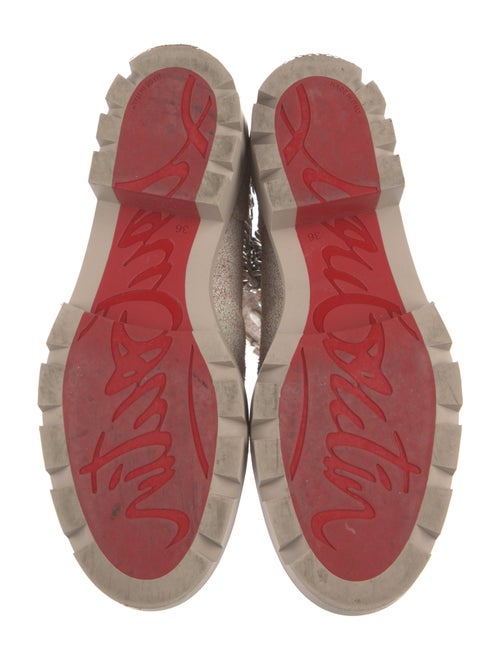 Christian Louboutin Leather Chain-Link Accents Combat Boots