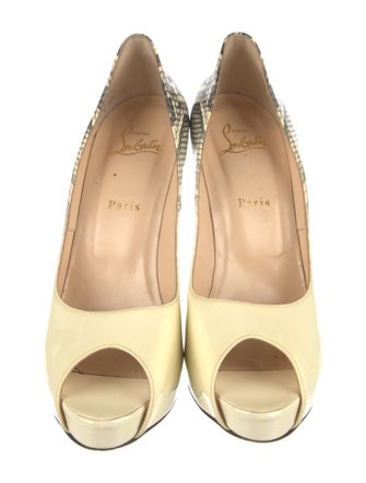 Christian Louboutin Patent Leather Animal Print Sandals