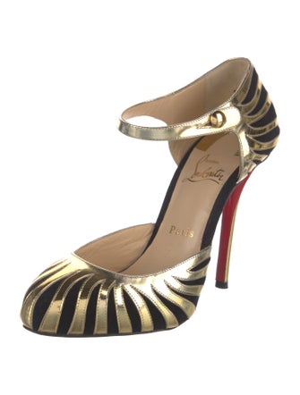 Christian Louboutin Leather Animal Print D'Orsay Pumps