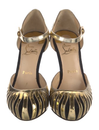 Christian Louboutin Leather Animal Print D'Orsay Pumps