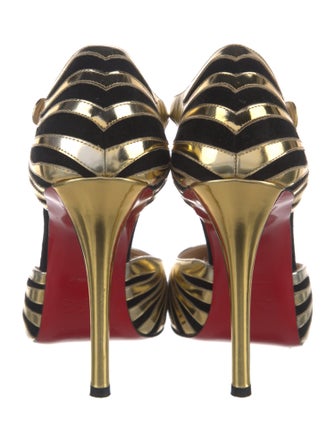 Christian Louboutin Leather Animal Print D'Orsay Pumps