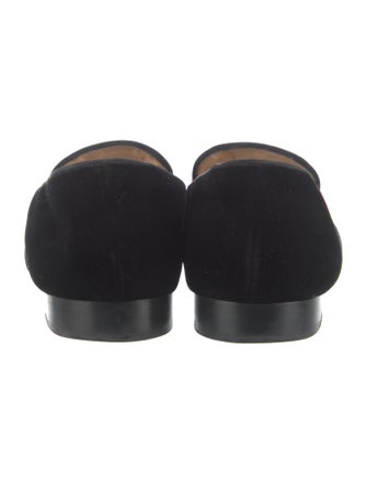 Christian Louboutin Velvet Graphic Print Loafers