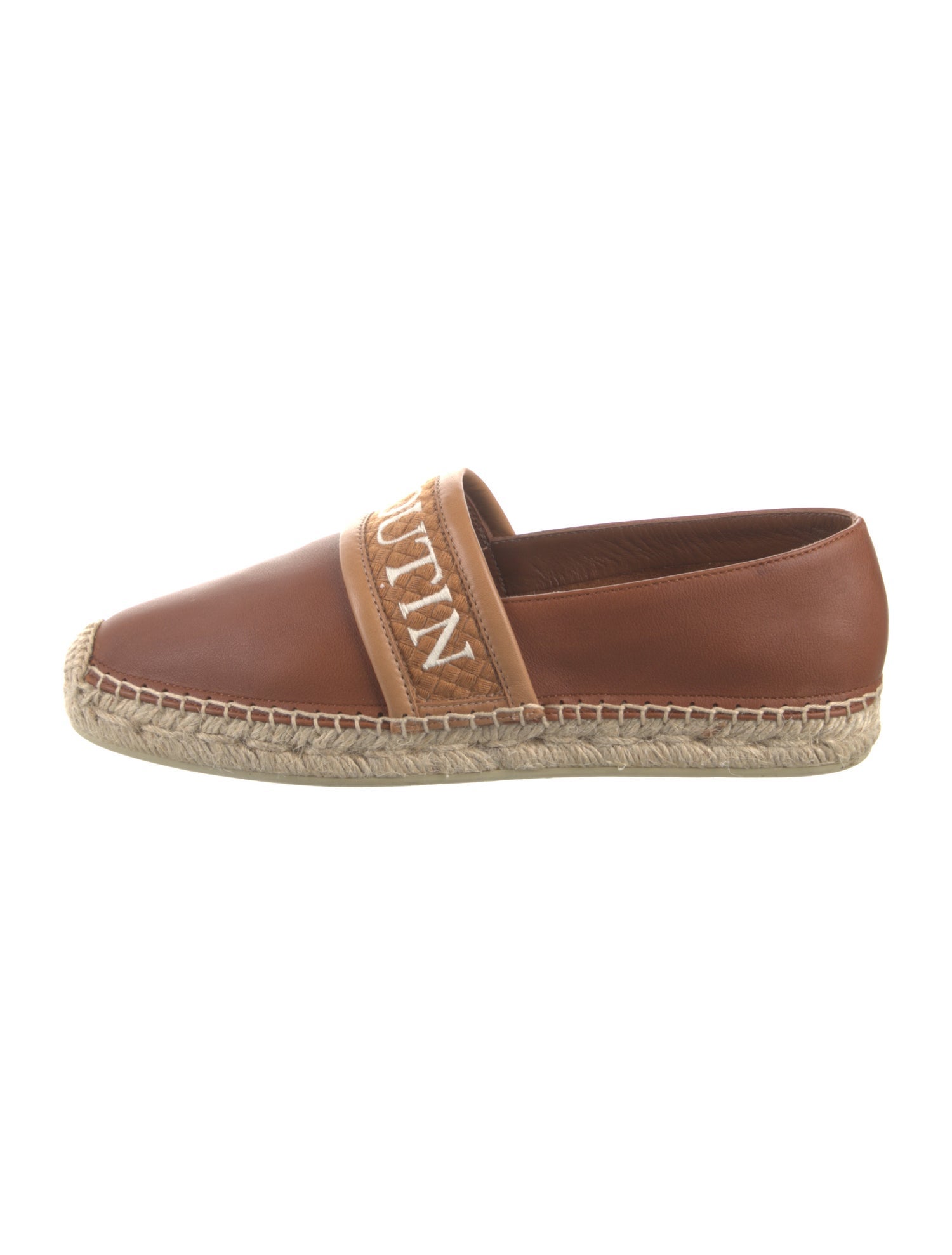 Christian Louboutin Leather Embroidered Accent Espadrilles