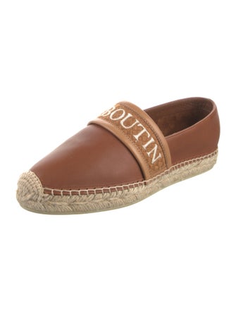 Christian Louboutin Leather Embroidered Accent Espadrilles