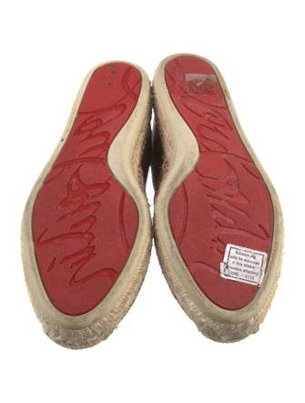 Christian Louboutin Leather Embroidered Accent Espadrilles