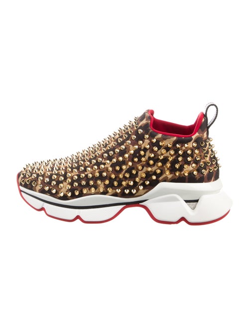 Christian Louboutin Spike Accents Printed Sock Sneakers