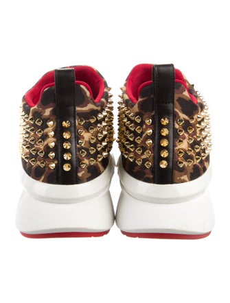 Christian Louboutin Spike Accents Printed Sock Sneakers