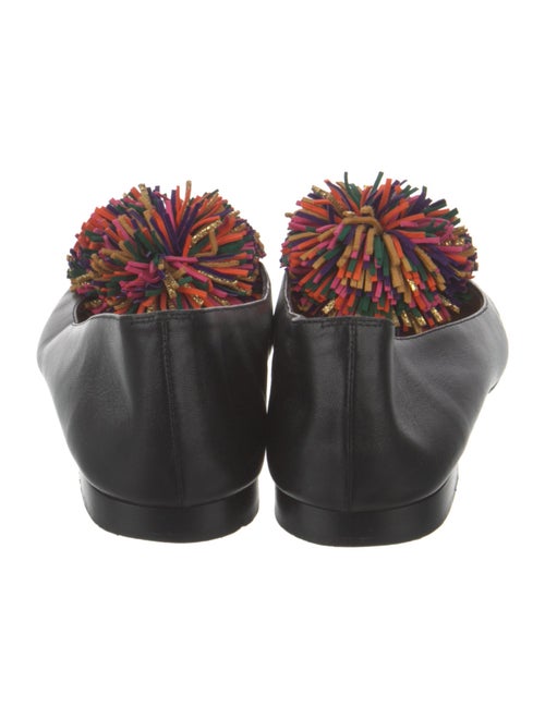 Christian Louboutin Leather Pom-Pom Embellishments Ballet Flats