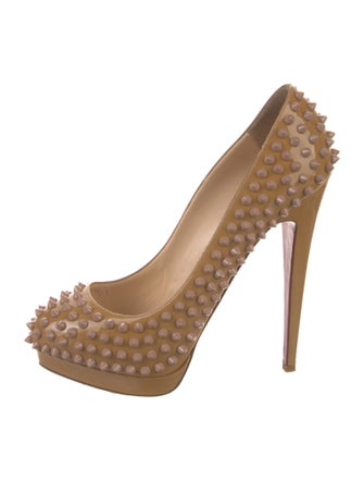 Christian Louboutin Spike Accents Patent Leather Pumps