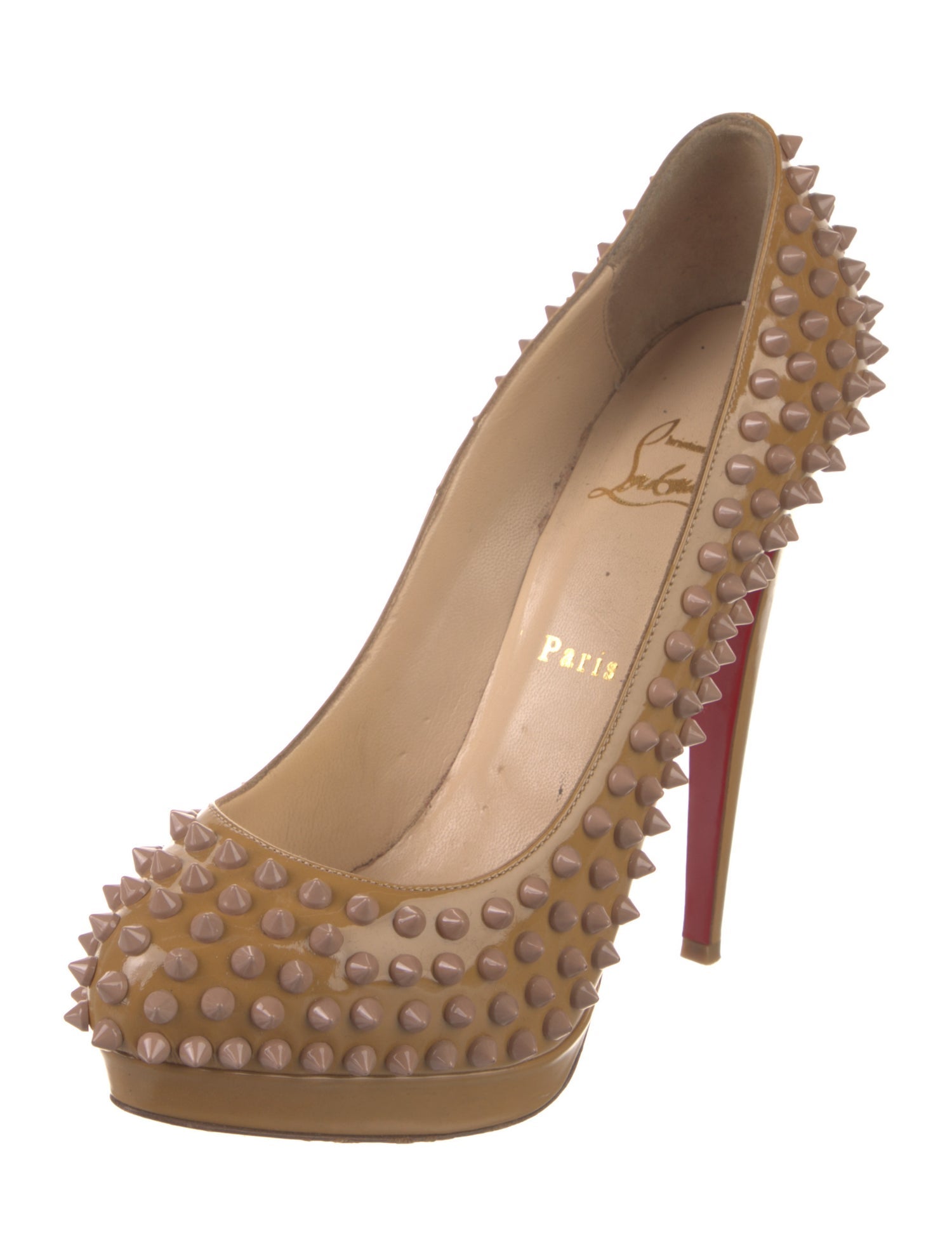 Christian Louboutin Spike Accents Patent Leather Pumps