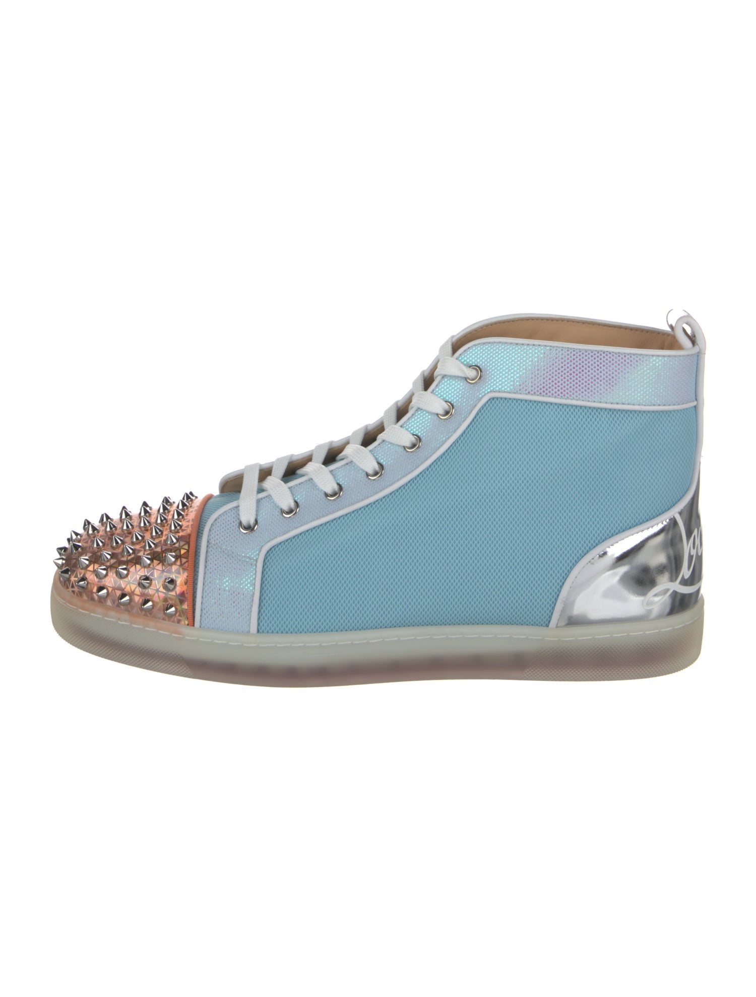 Christian Louboutin Leather Colorblock Pattern Sneakers