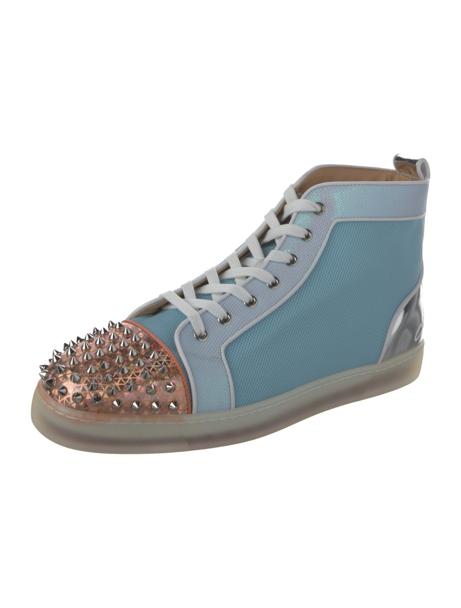 Christian Louboutin Leather Colorblock Pattern Sneakers