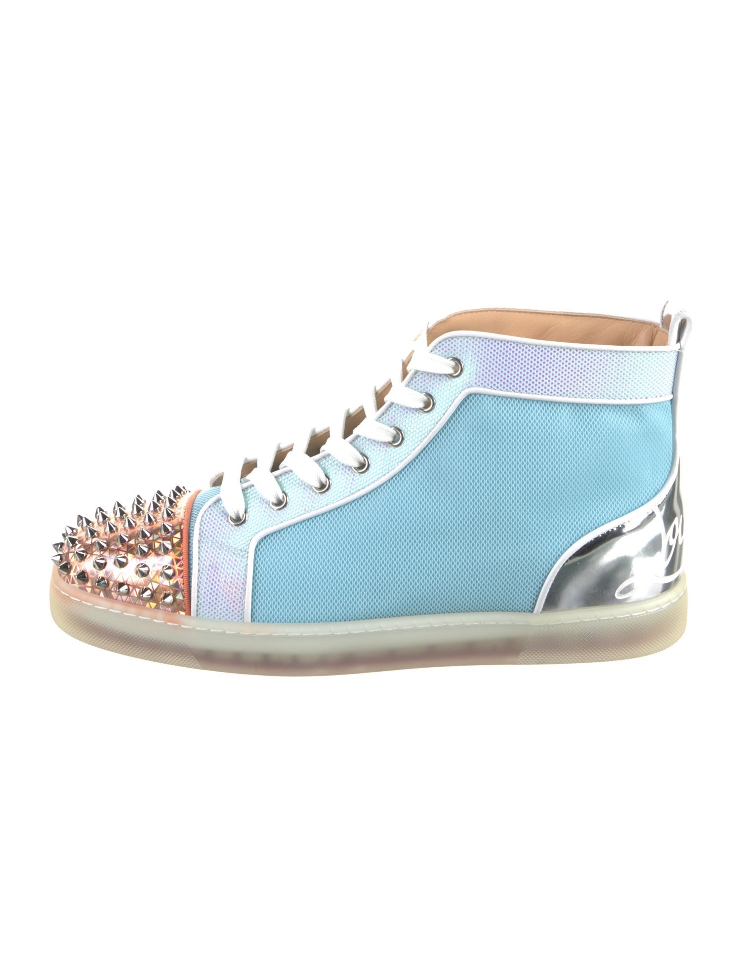 Christian Louboutin Leather Colorblock Pattern Sneakers