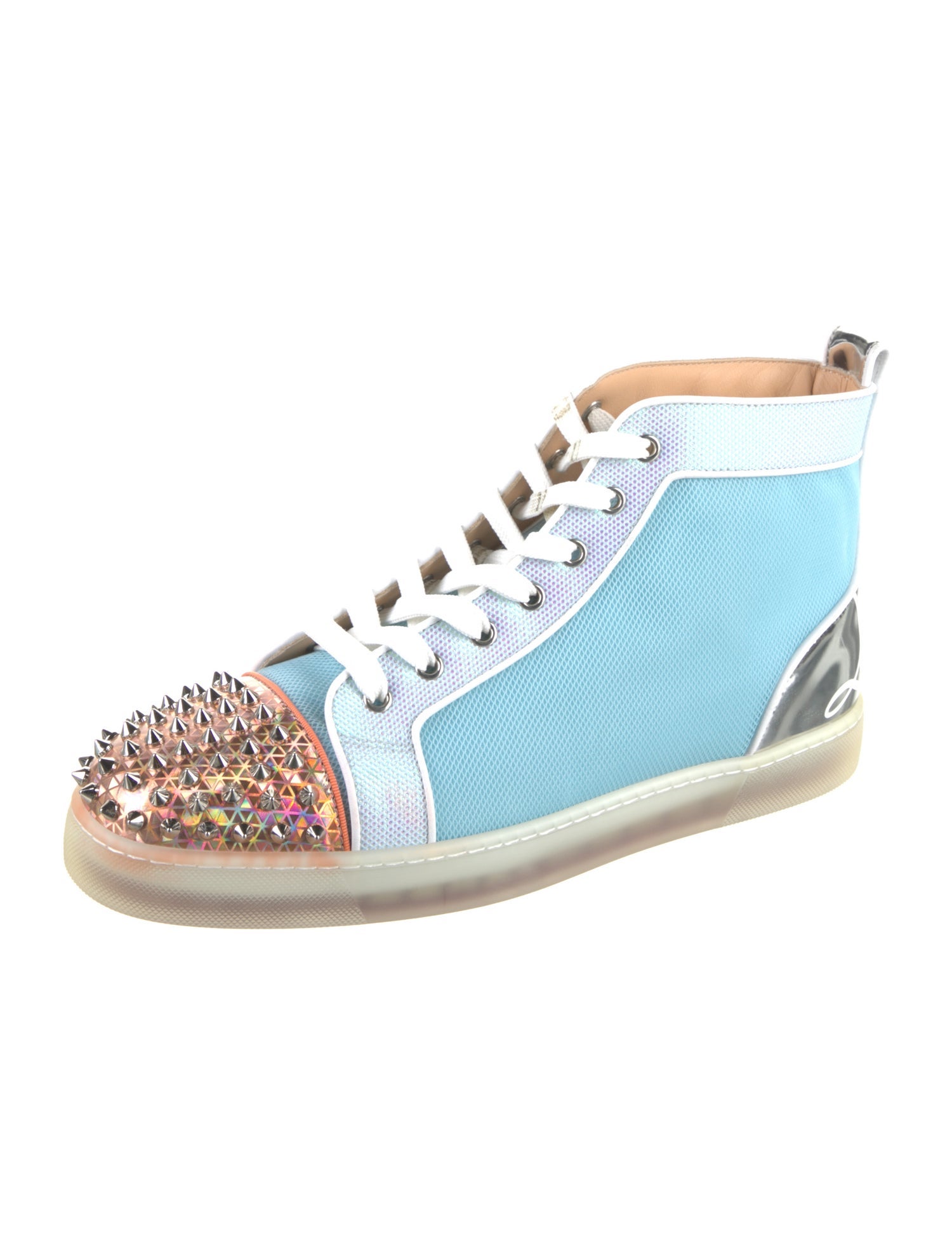 Christian Louboutin Leather Colorblock Pattern Sneakers