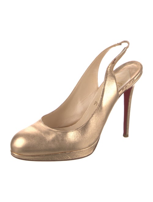 Christian Louboutin Leather Animal Print Slingback Pumps