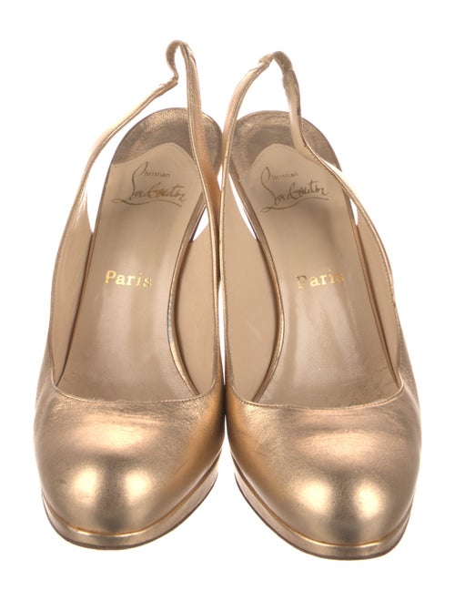 Christian Louboutin Leather Animal Print Slingback Pumps